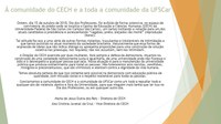 Apoio de servidores do DCHE à nota do CECH “À comunidade do CECH e a toda a comunidade da UFSCar"