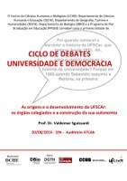 Campus Sorocaba da UFSCar inicia ciclo de debates sobre a democracia dentro das universidades no dia 29 de outubro